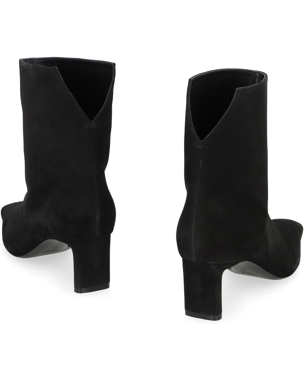Khaite Black Ankle Boots Ona Suede Calf Leather