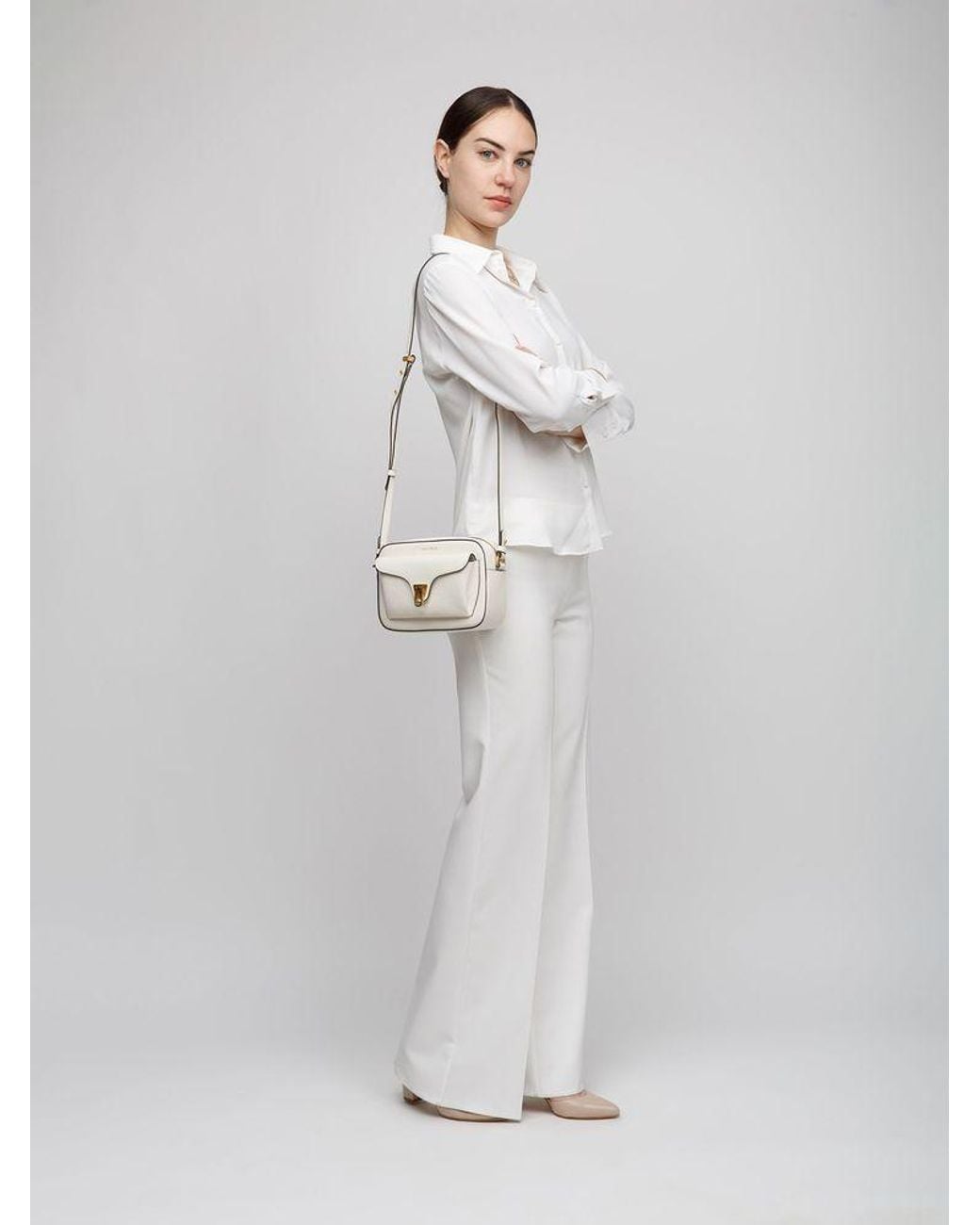 Coccinelle White Coccinelle Beat Shoulder Bag
