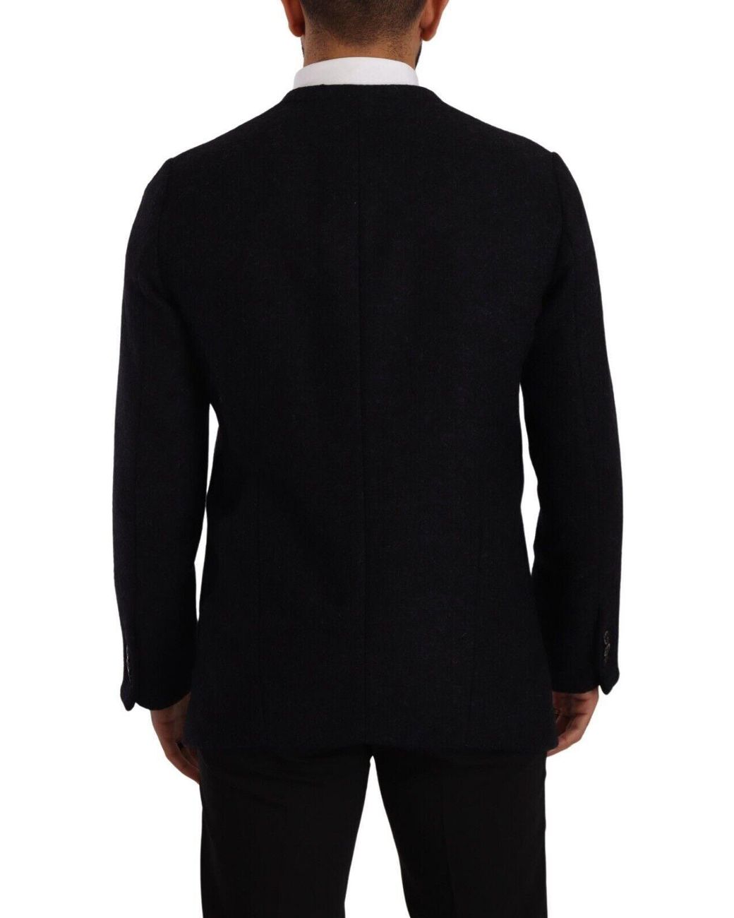 Dolce & Gabbana Black Gray Alpaca Button Down Men Coat Jacket for men
