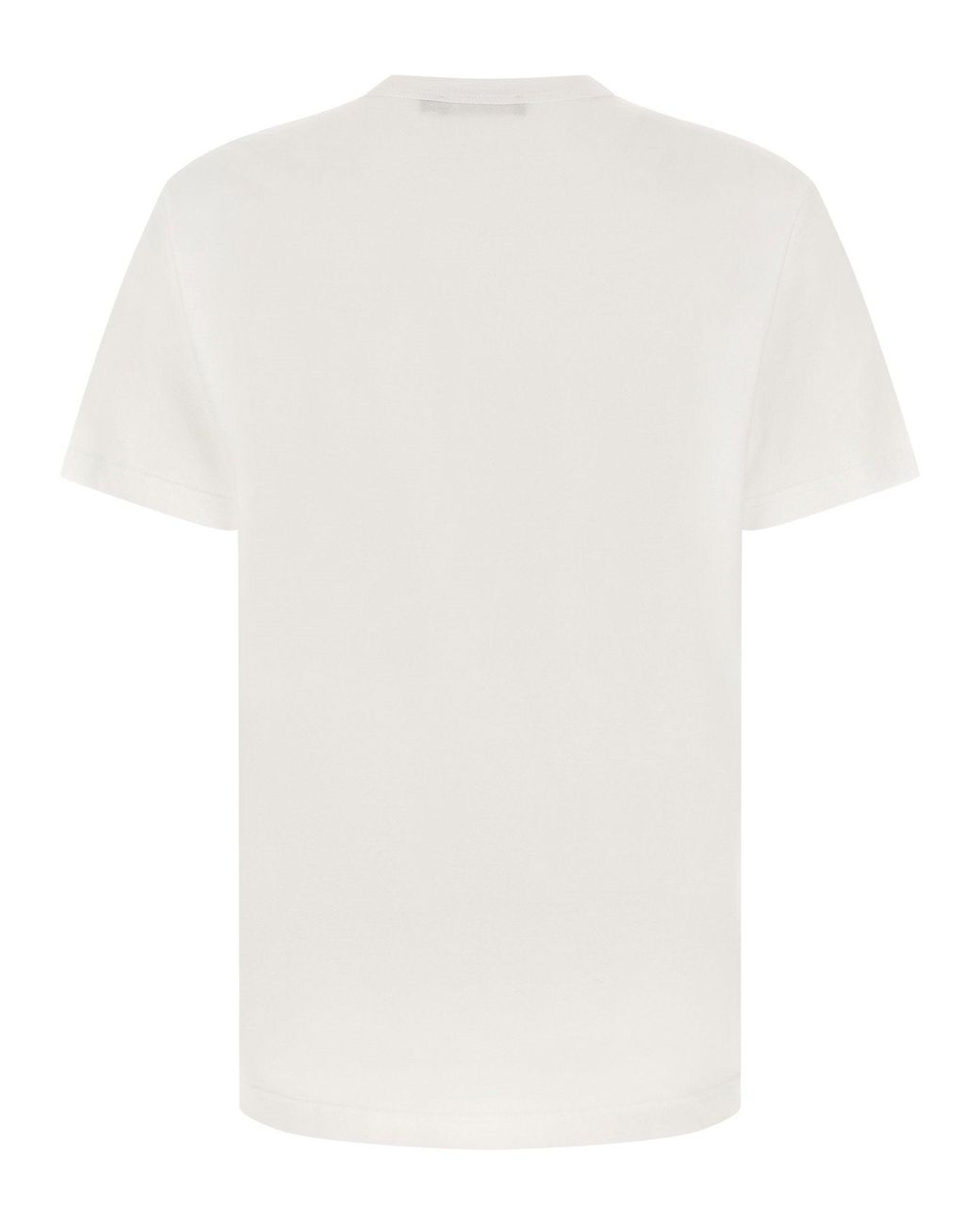 Dolce & Gabbana White Dolce & Gabbana Logo-Embroidered T-Shirt for men
