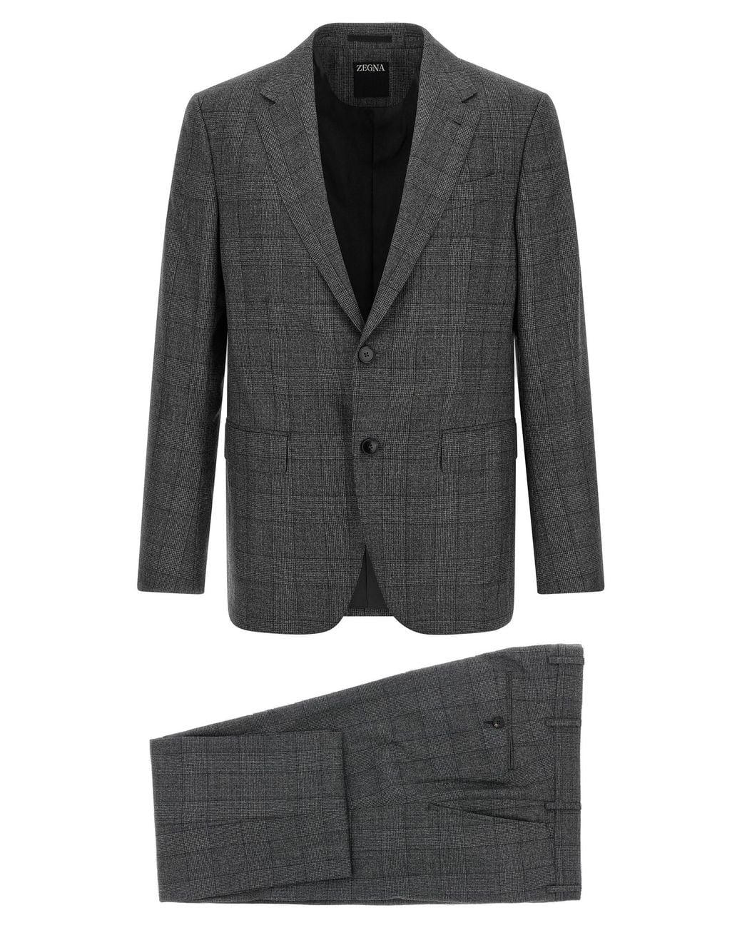 Zegna Gray Zegna Wool Flannel Pant Suit for men
