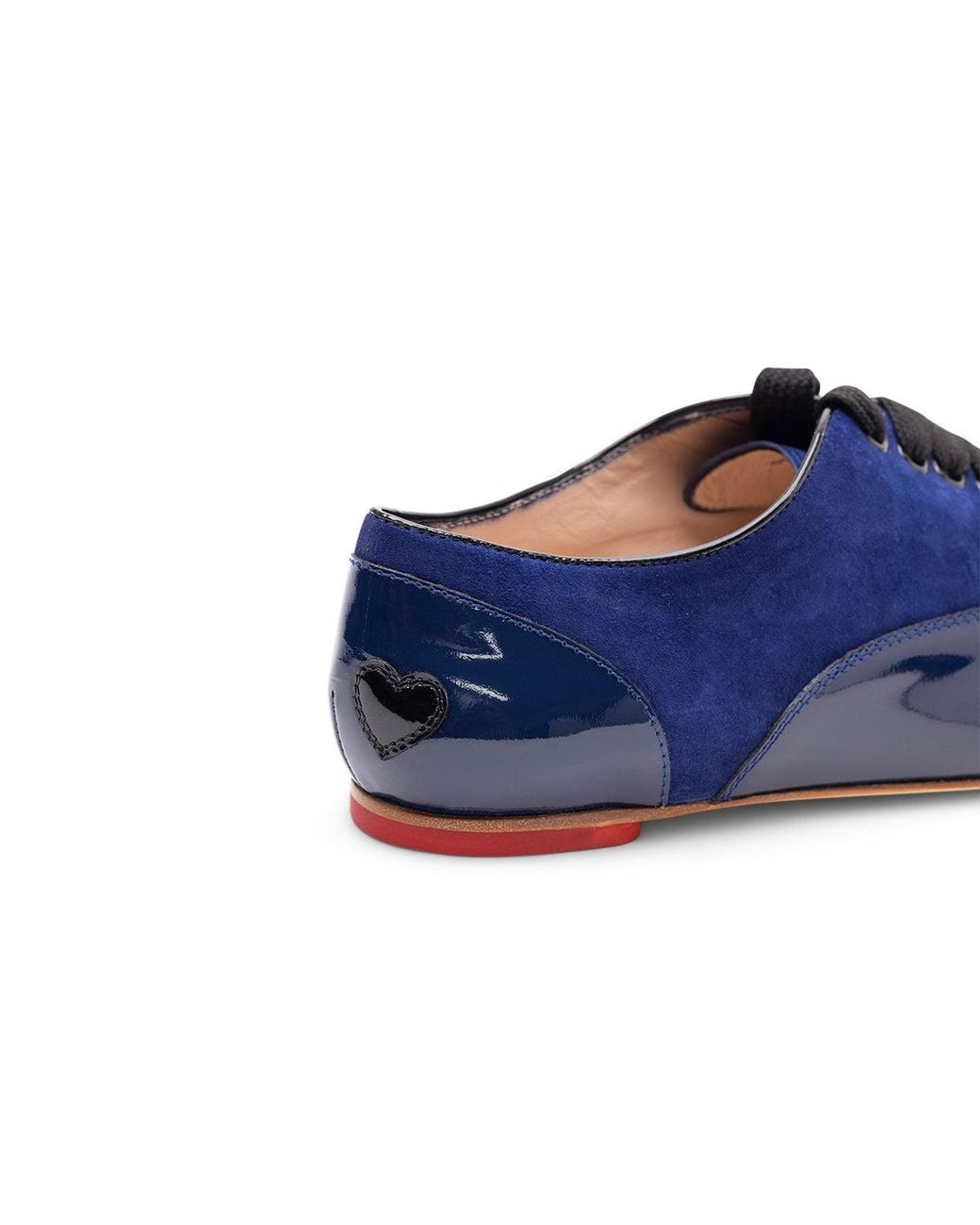 Hogan Blue Patent Heart Detail Oxford Shoes