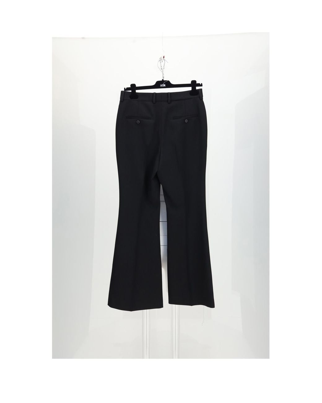 Céline Black Flare Trousers Kick 3D Wool