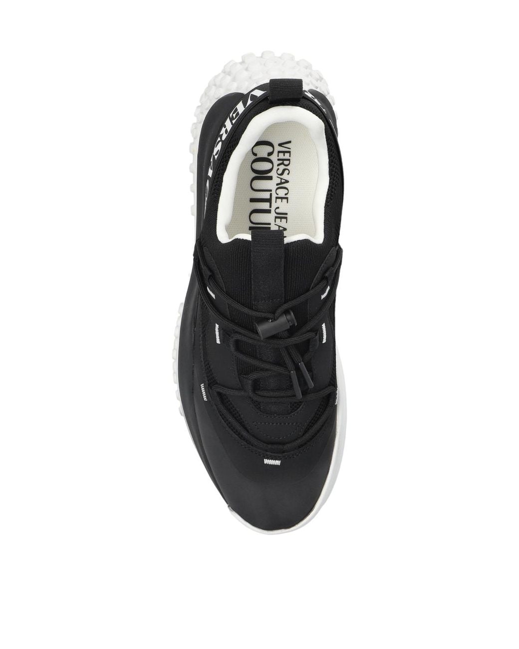 Versace Black Vjc Logo Print Low-Top Sneakers for men
