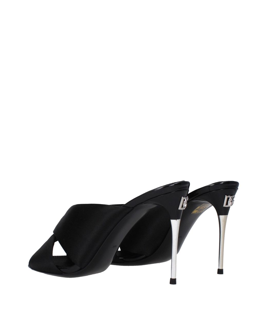 Dolce & Gabbana Black Satin Stiletto Heel Sandals