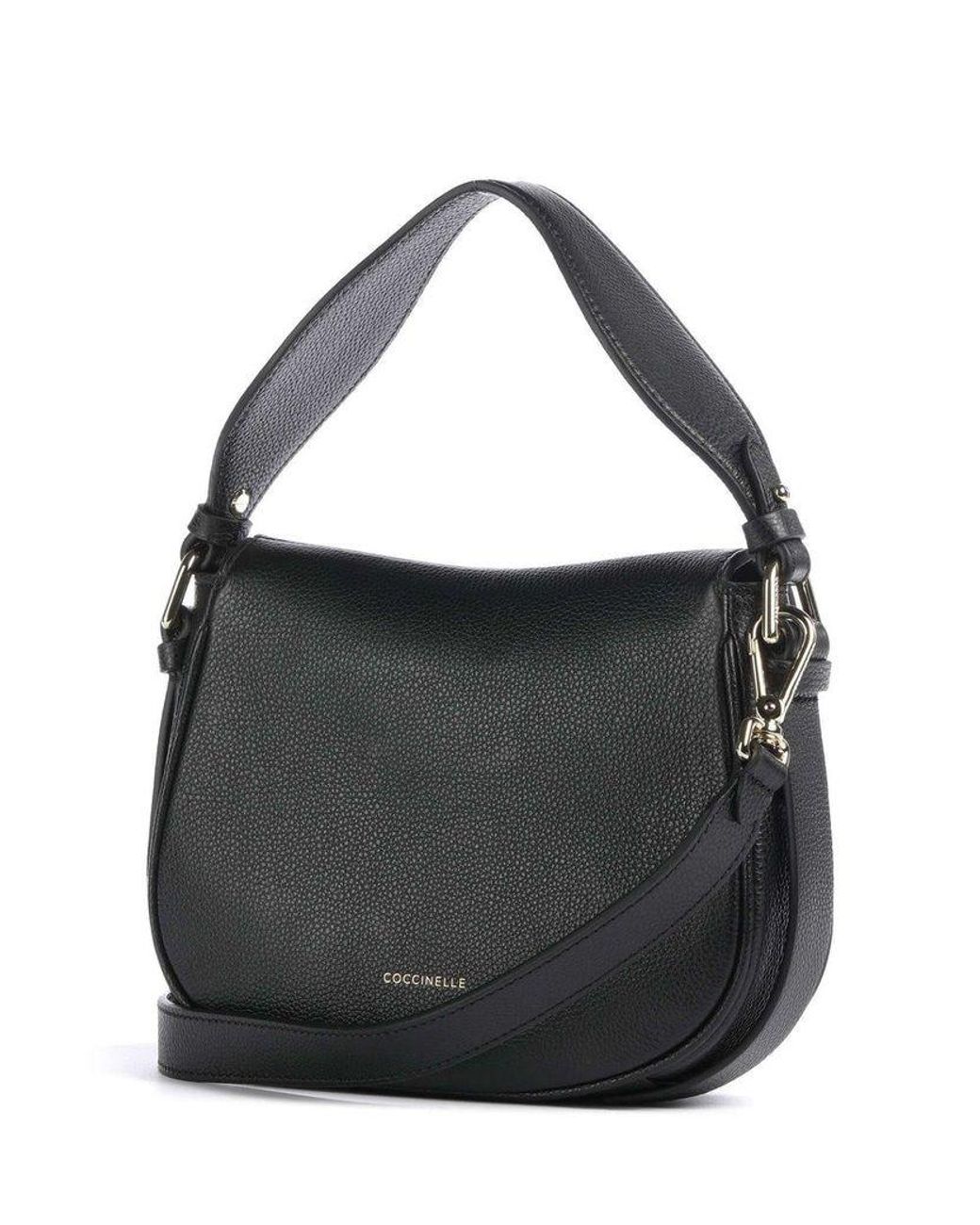 Coccinelle Black Handbag Micro Grainy Leather Bags Handbags