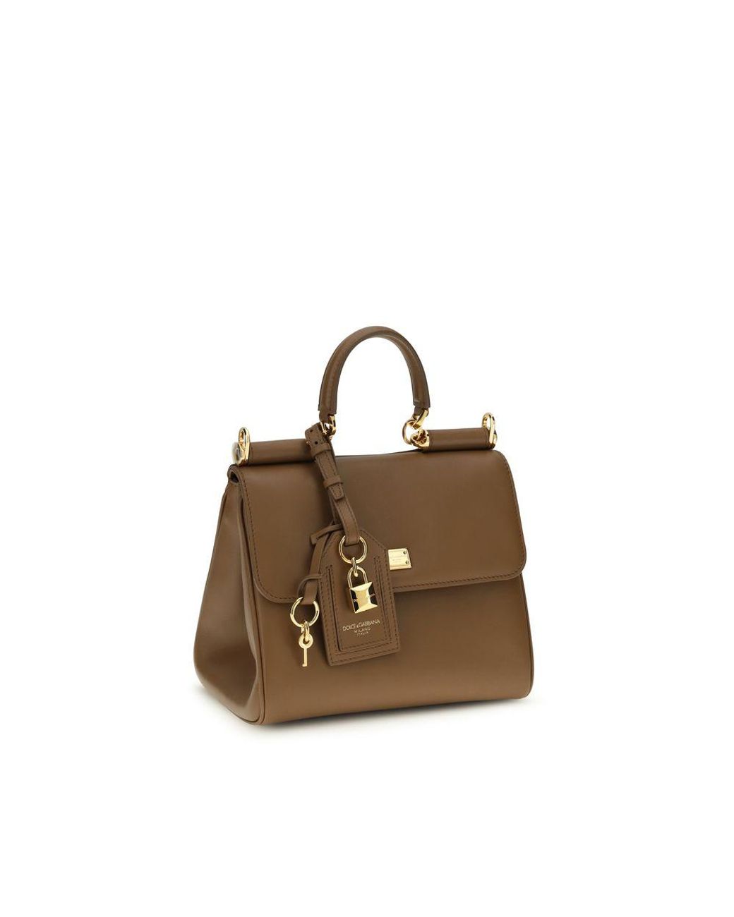Dolce & Gabbana Brown Calf Leather Bos Taurus Shoulder Bag