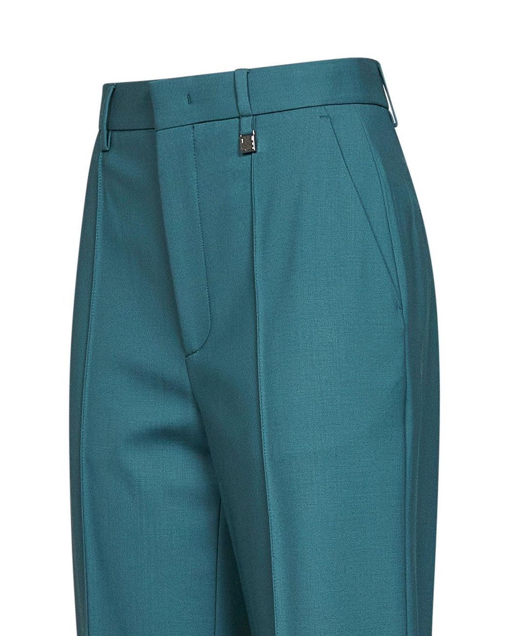 GIUSEPPE DI MORABITO Blue Virgin Wool Straight-Leg Tailored Trousers
