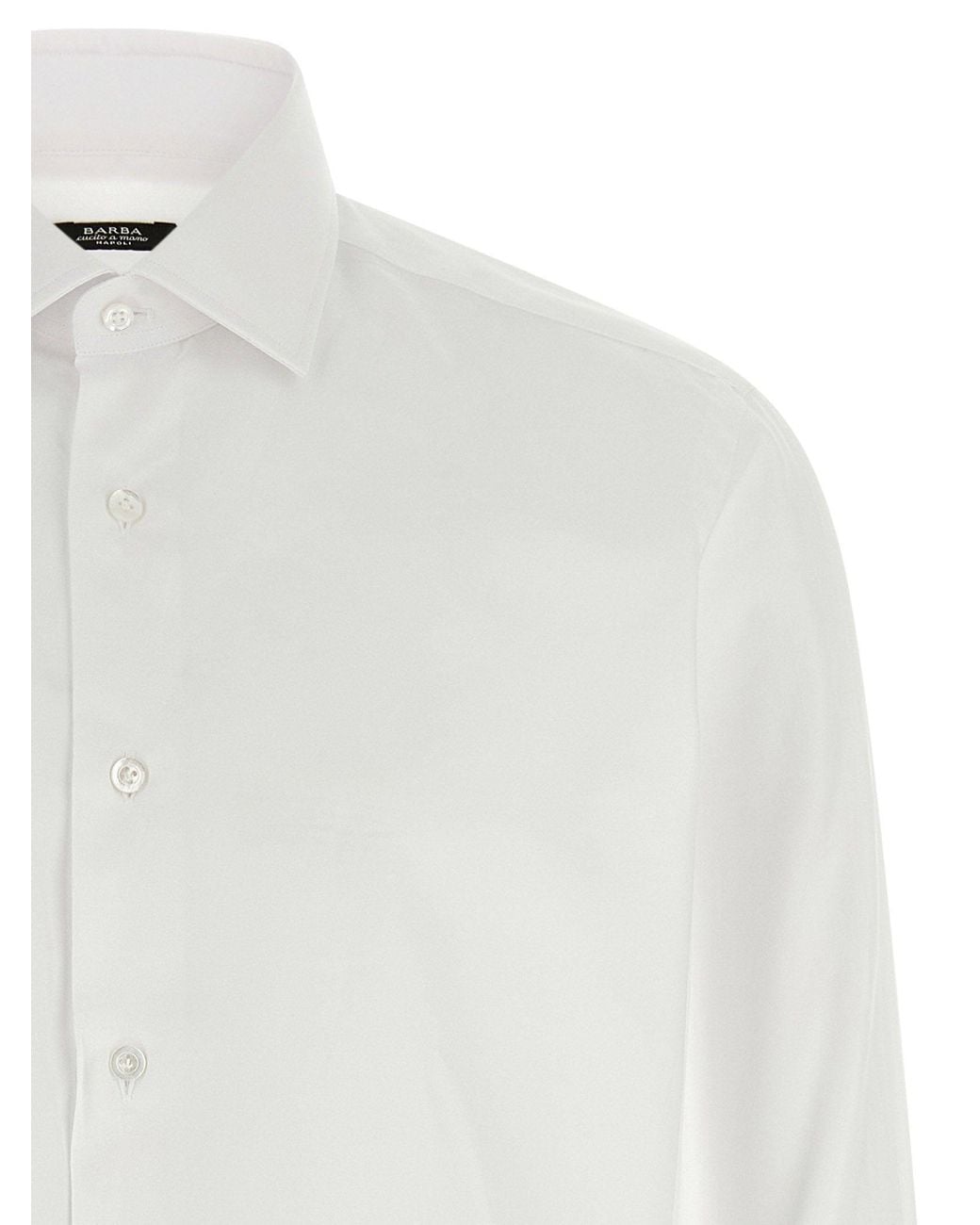 Barba Napoli White Hand-Stitched Cotton Shirt for men