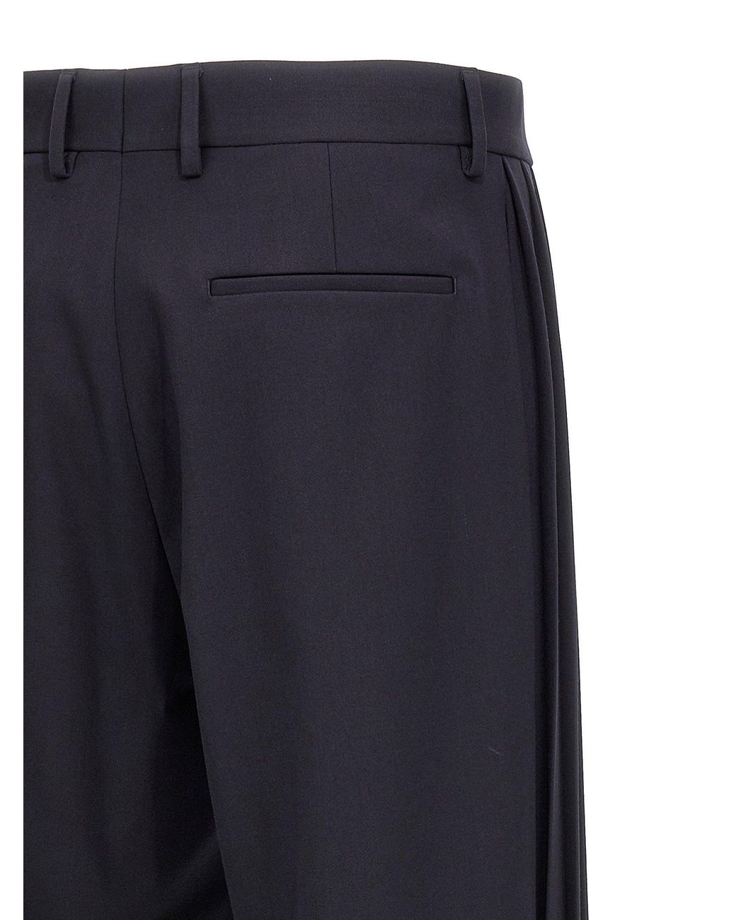 Fendi Blue Wool Crêpe Trousers