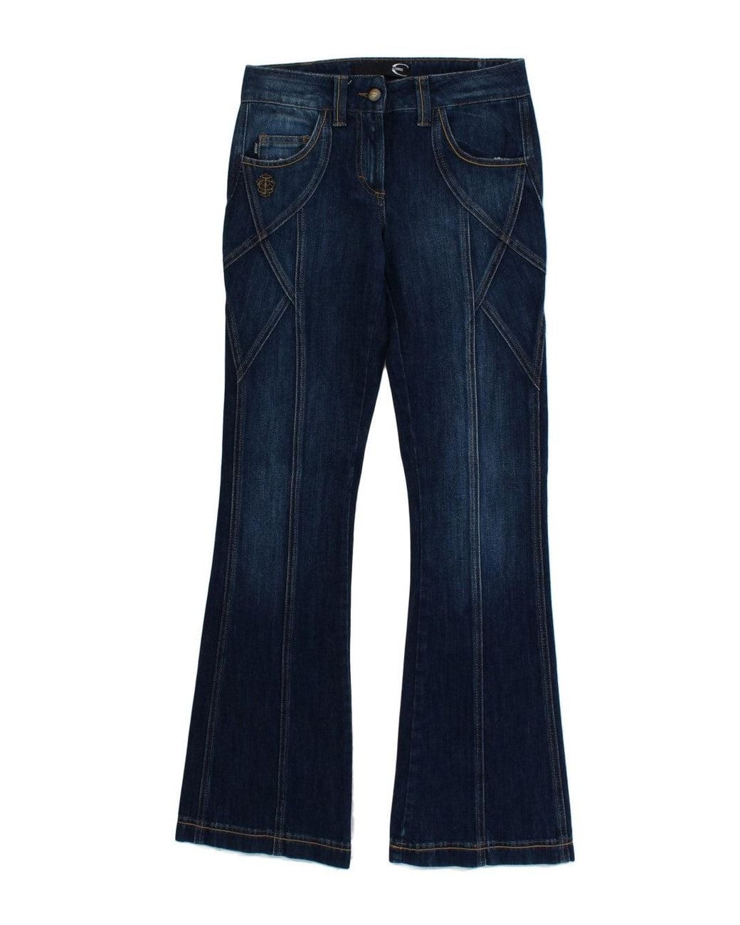 Roberto Cavalli Blue Elegant Flare Leg Low Waist Denim