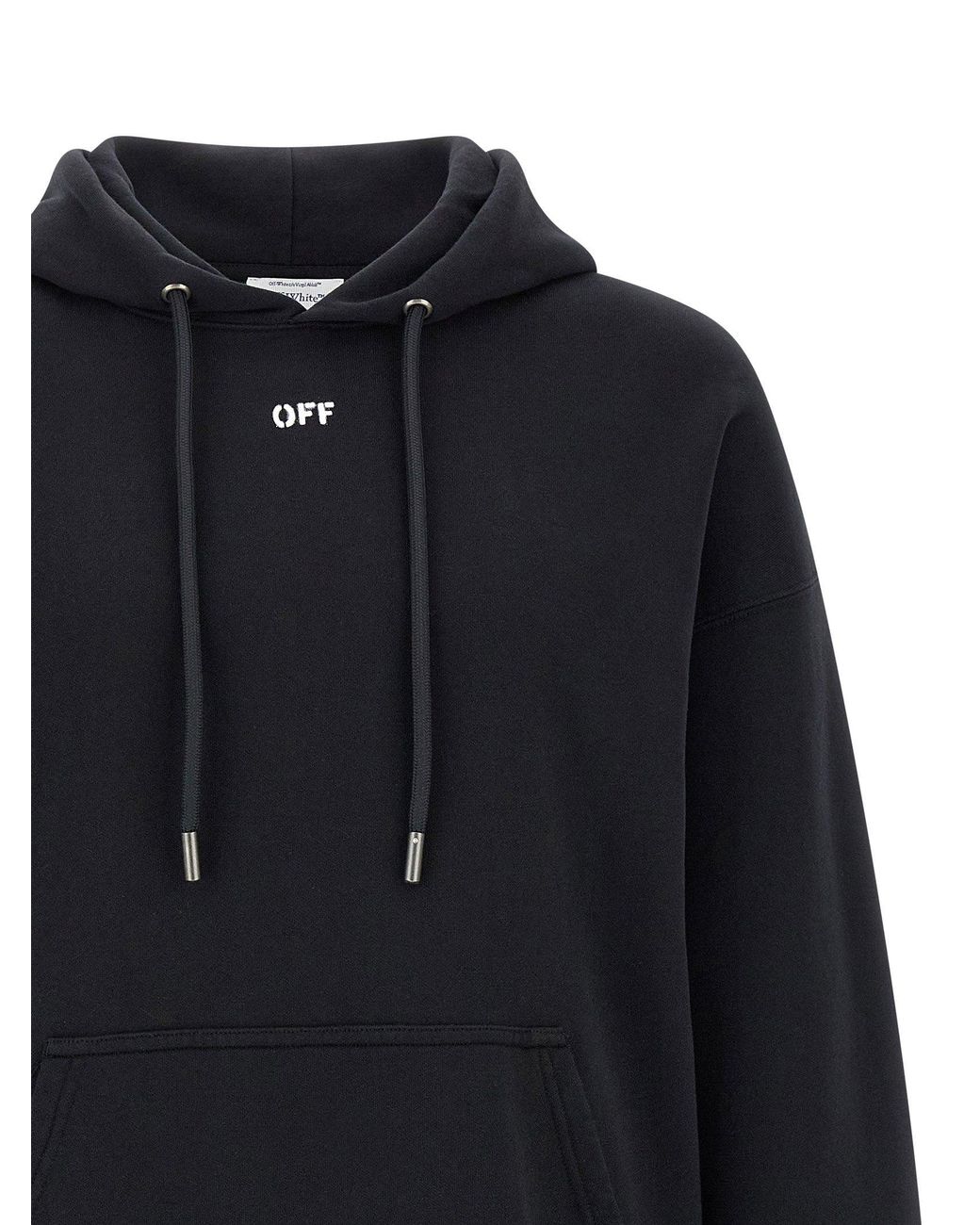 Off-White c/o Virgil Abloh Blue Logo-Print Cotton Hoodie for men