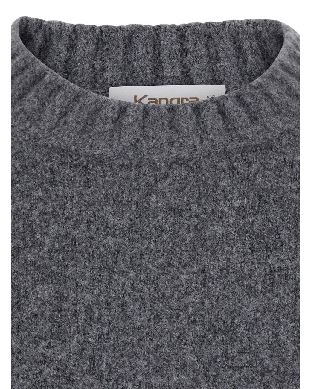 Kangra Gray Crew Neck Pullover Ml F.5Gg Wool Tops for men