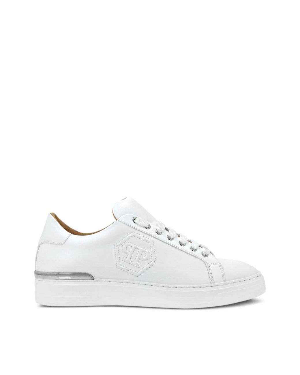 Philipp Plein White Hexagon Logo Low-Top Sneakers Shoes for men
