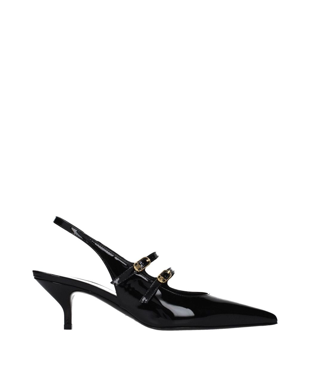 Céline Black Judy Sandals Patent Leather