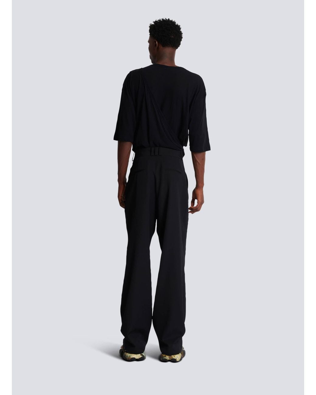 Balmain Black Loose Tailored Trousers for men
