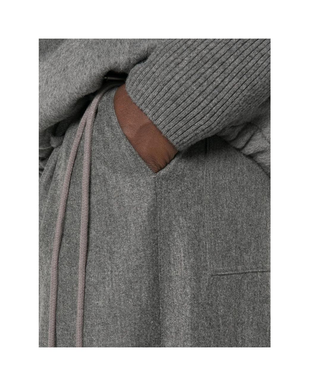 Soeur Gray Hugues Drawstring Wool Trousers