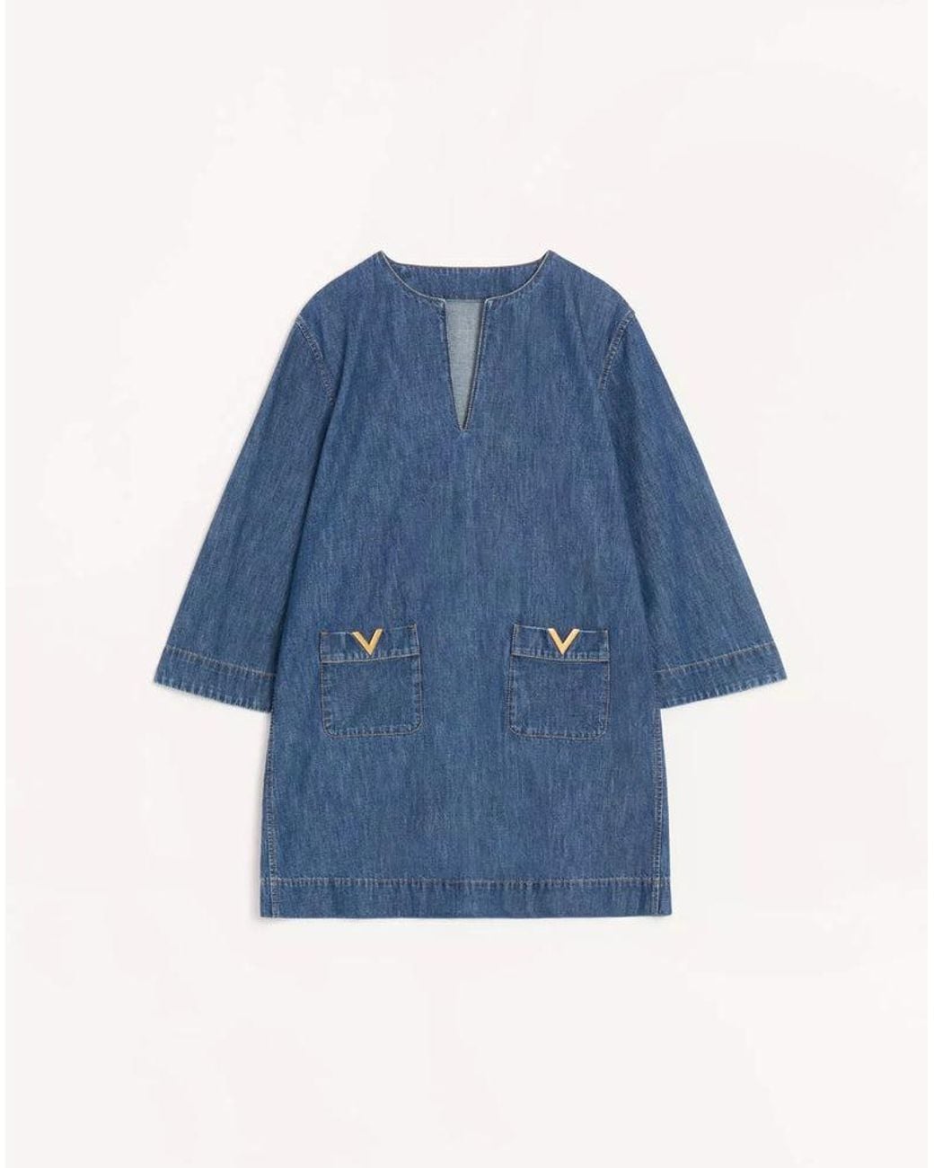 Valentino Val Dress in Blue | Lyst