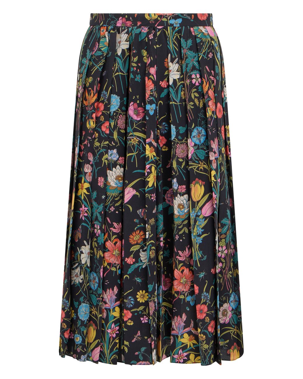 Gucci Multicolor Skirt Pleated Midi-Multicolour Silk