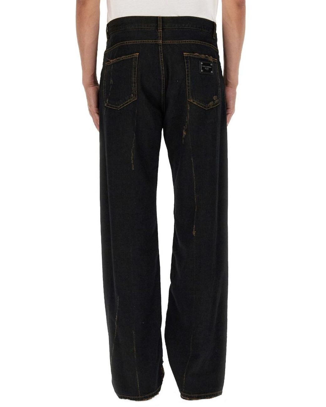 Dolce & Gabbana Black Dolce & Gabbana Cotton Denim Jeans for men