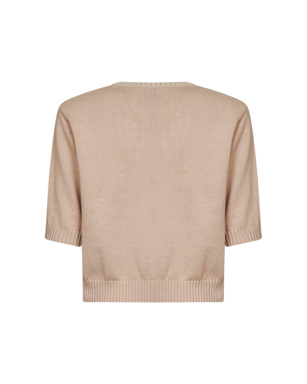 Weekend by Maxmara Natural Embroidered Cotton Knit Top
