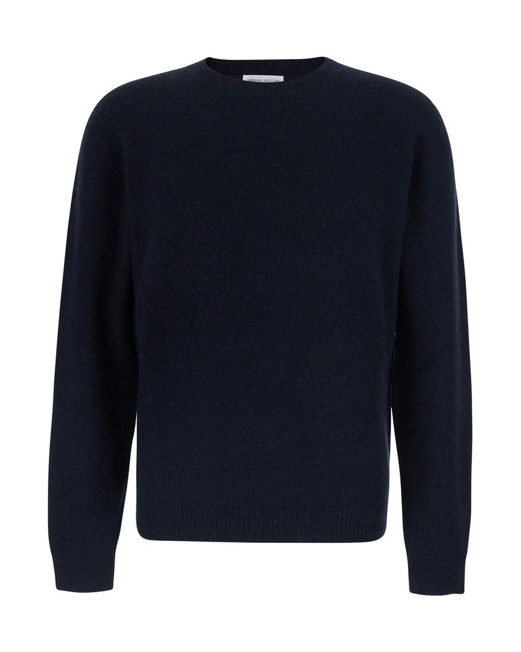 Roberto Collina Blue Crew Neck Wool Sweater, Virgin Tops for men