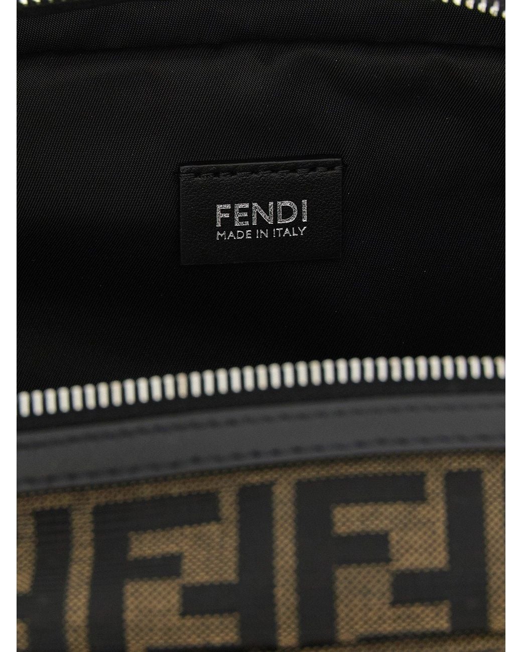 Fendi Black Ff Zucca Jacquard Travel Wallet for men