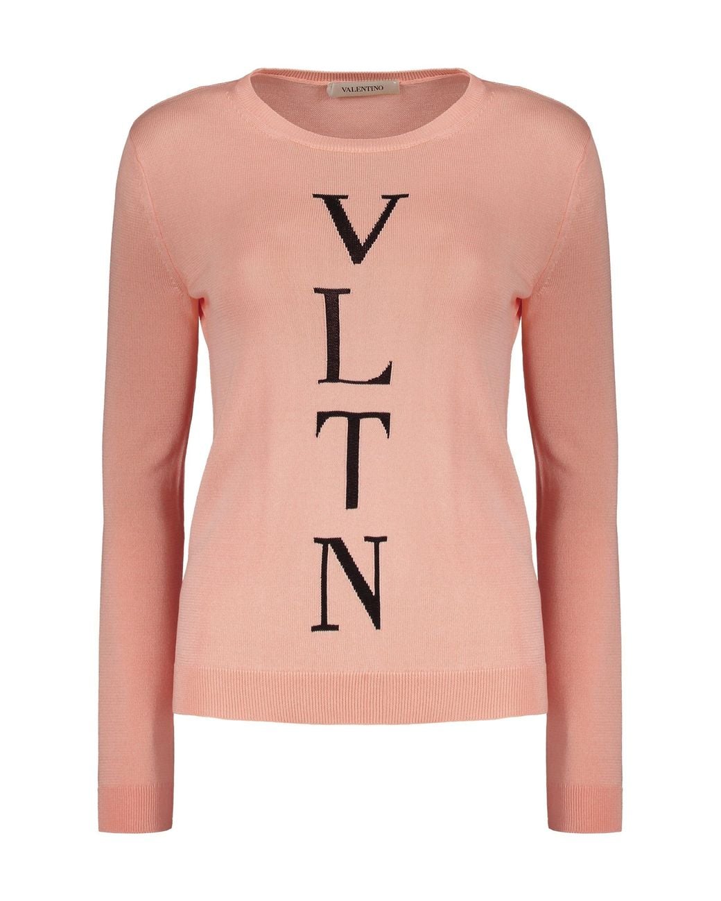 Valentino Pink Cotton Crewneck Sweater