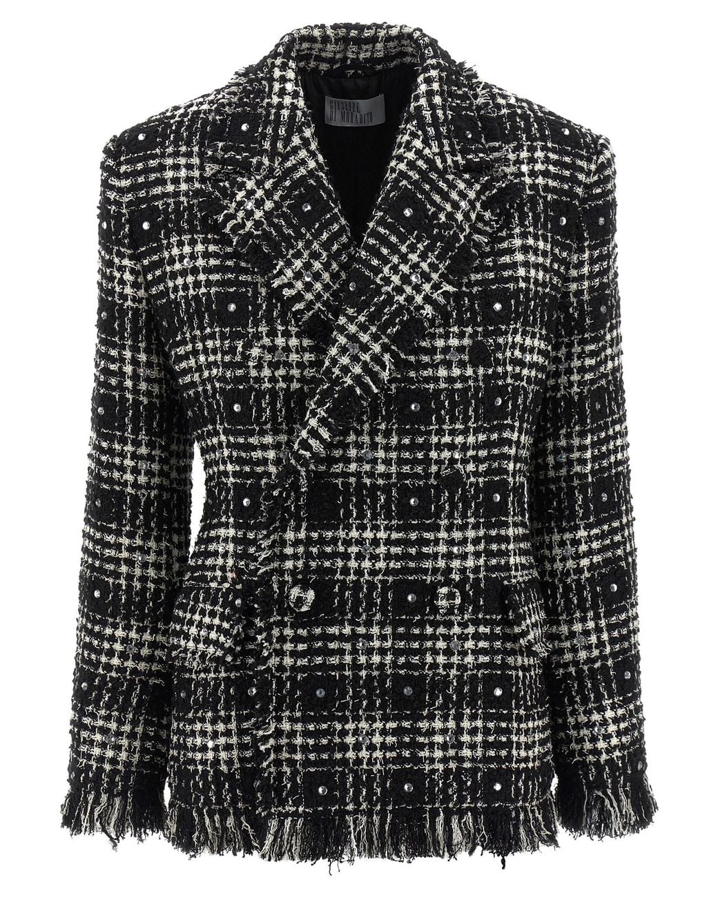 GIUSEPPE DI MORABITO Black Tweed And Rhinestone Blazer Blazer, Suits