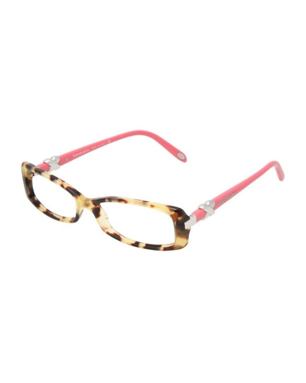 Tiffany & Co Red Eyeglasses Rectangle Full Rim, Light Havana- Frame And Clear Demo Lenses Lens Tf20168064 Sunglasses