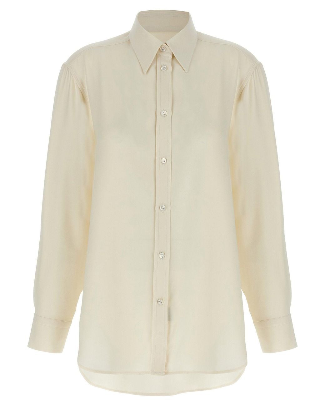 Brioni White Silk Cady Shirt