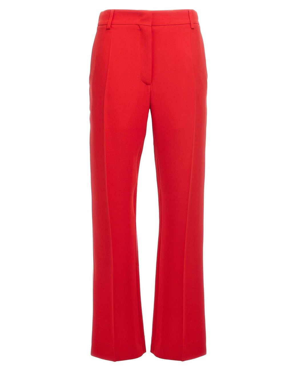 Valentino Garavani Silk Cady Trousers in Red | Lyst