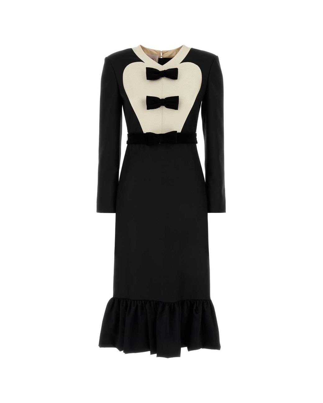 ワンピース Valentino Garavani Black Wool Blend Dress Valentino Garavani Wool Dress in Black | Lyst