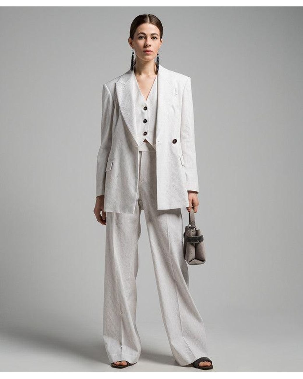 Brunello Cucinelli White Off Tailored Blazer