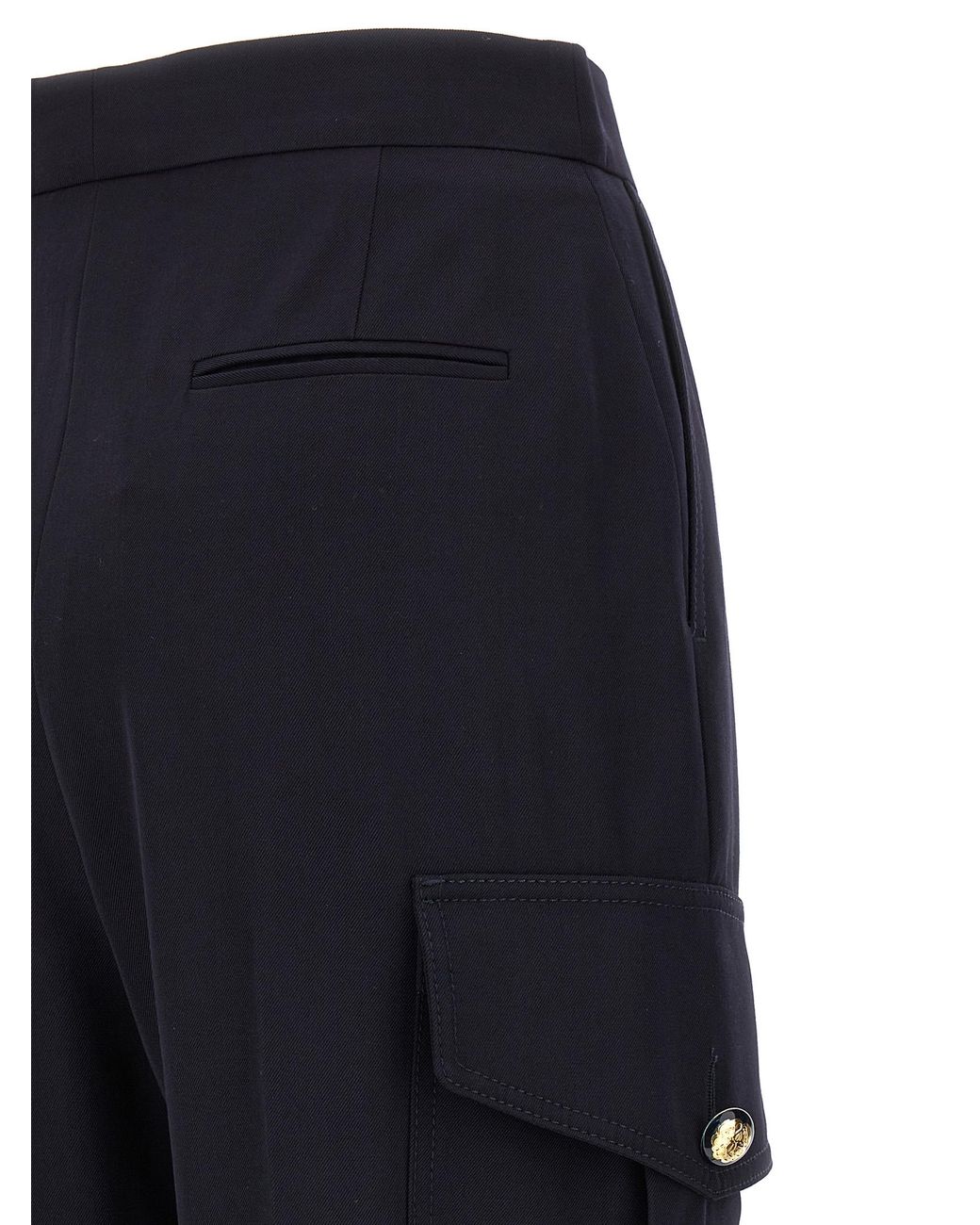 McQueen Blue Wool Cargo Pants