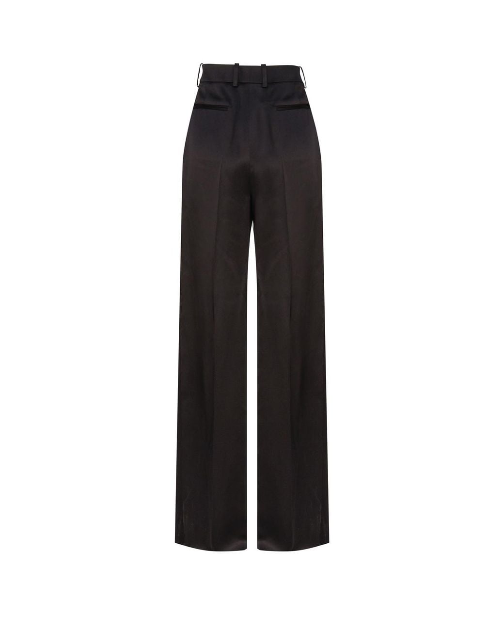 Saint Laurent Black Flared Satin Trousers