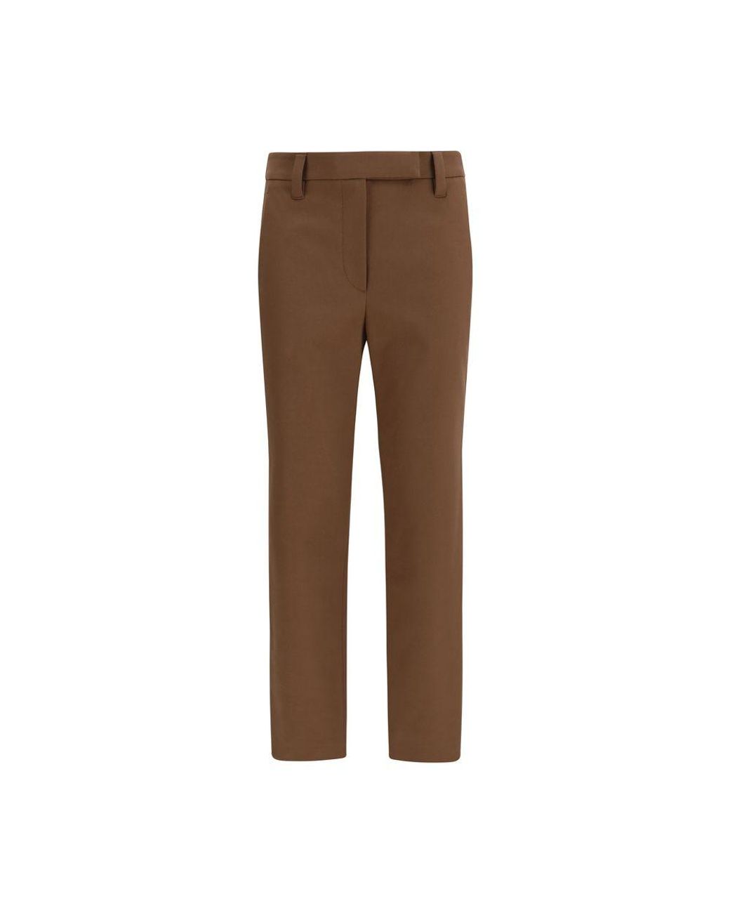 Brunello Cucinelli Brown Elastane Casual Pants