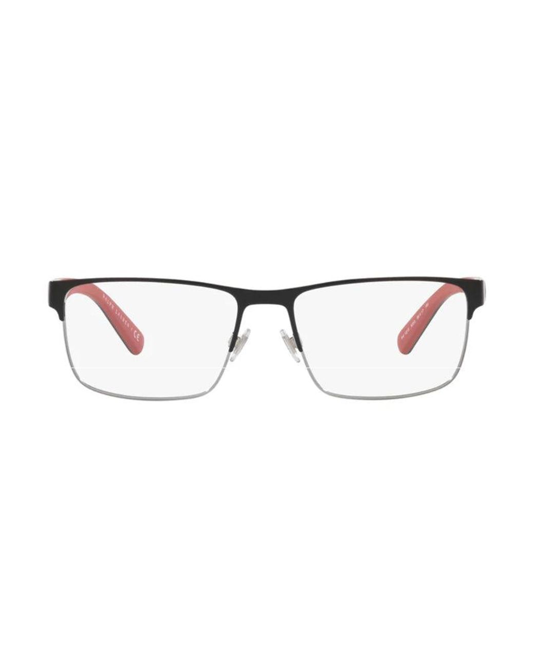 Polo Ralph Lauren Brown Eyeglasses Rectangle Full Rim, Shiny Gunmetal Frame And Clear Demo Lenses Lens Ph12159003 Sunglasses for men