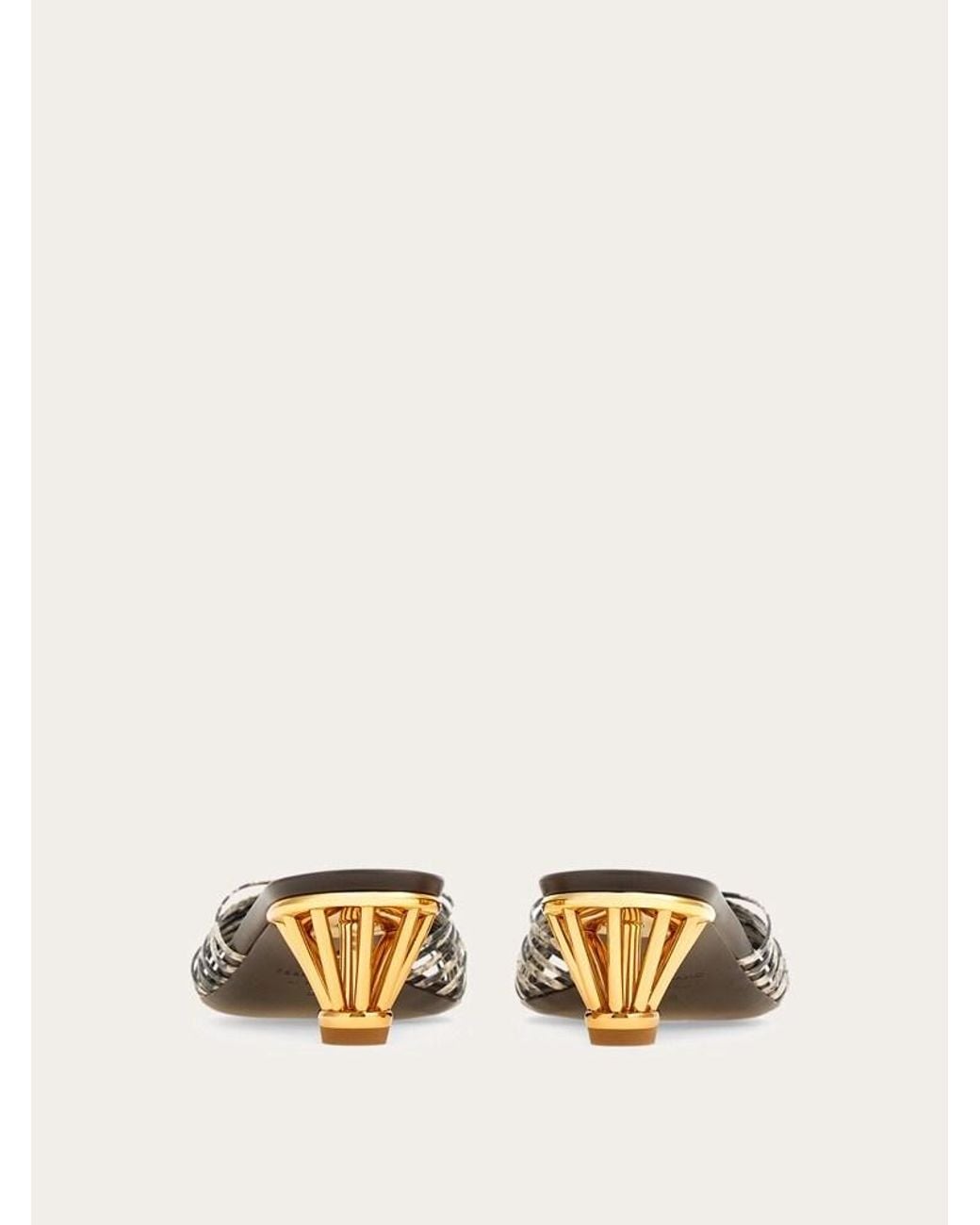Ferragamo Natural Leather Kitten Heel Shoes