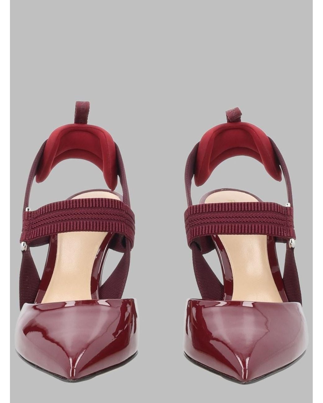 Fendi Red Slingback Colibrì Calf Leather Shoe