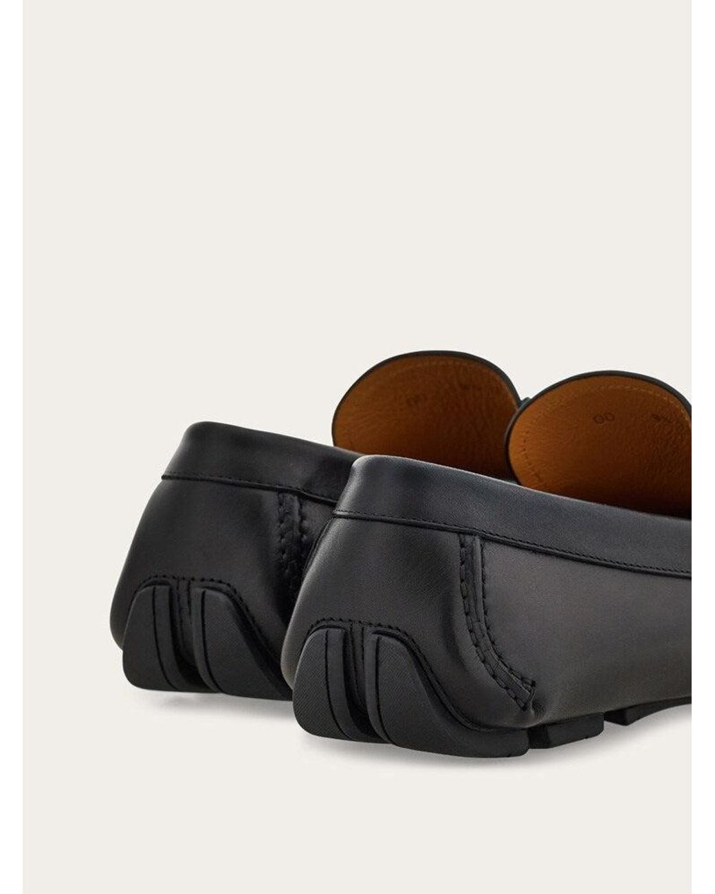 Ferragamo Black Calf Leather Loafers for men