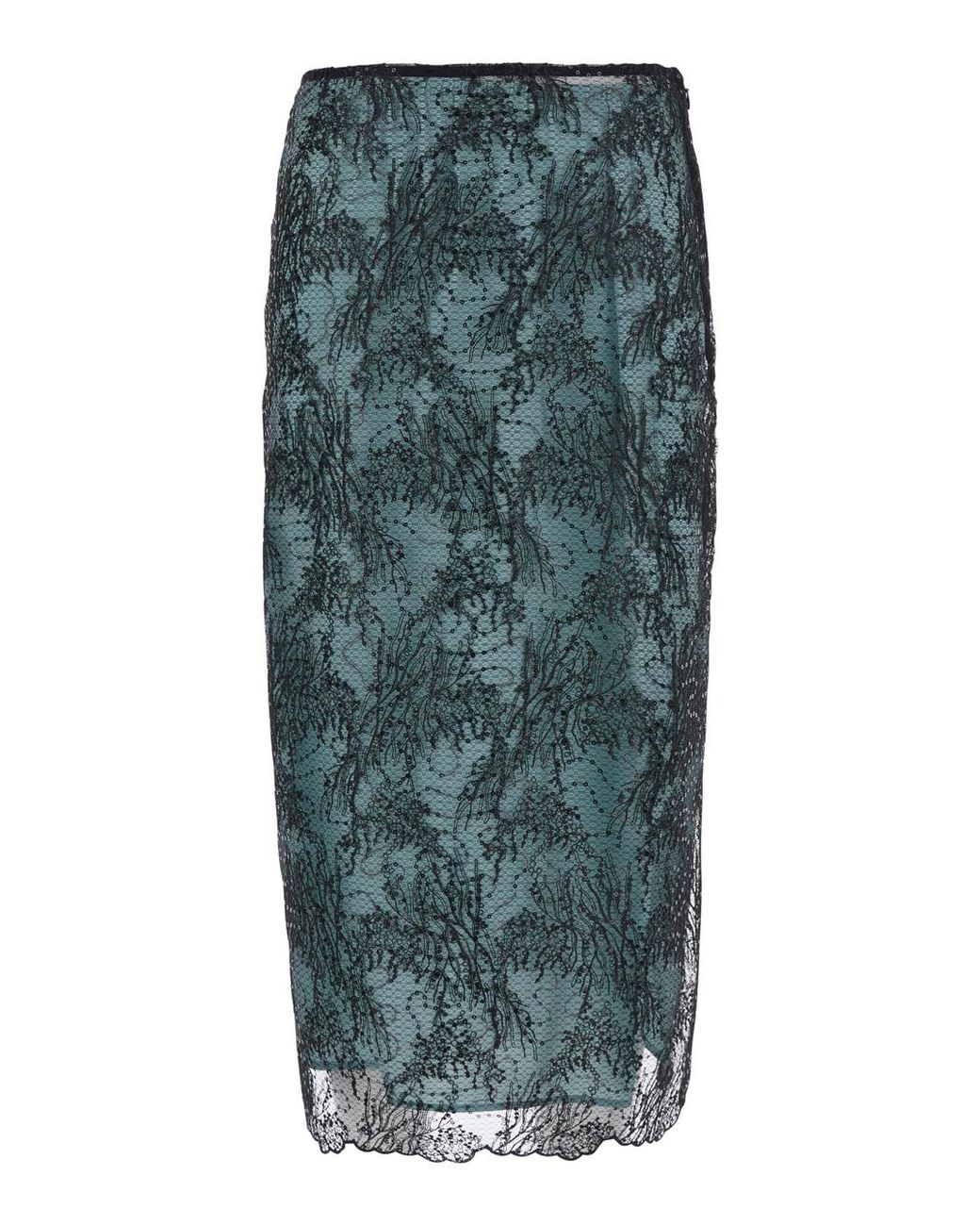 Semicouture Green Skirt Camilla Ramage Lace Polyester