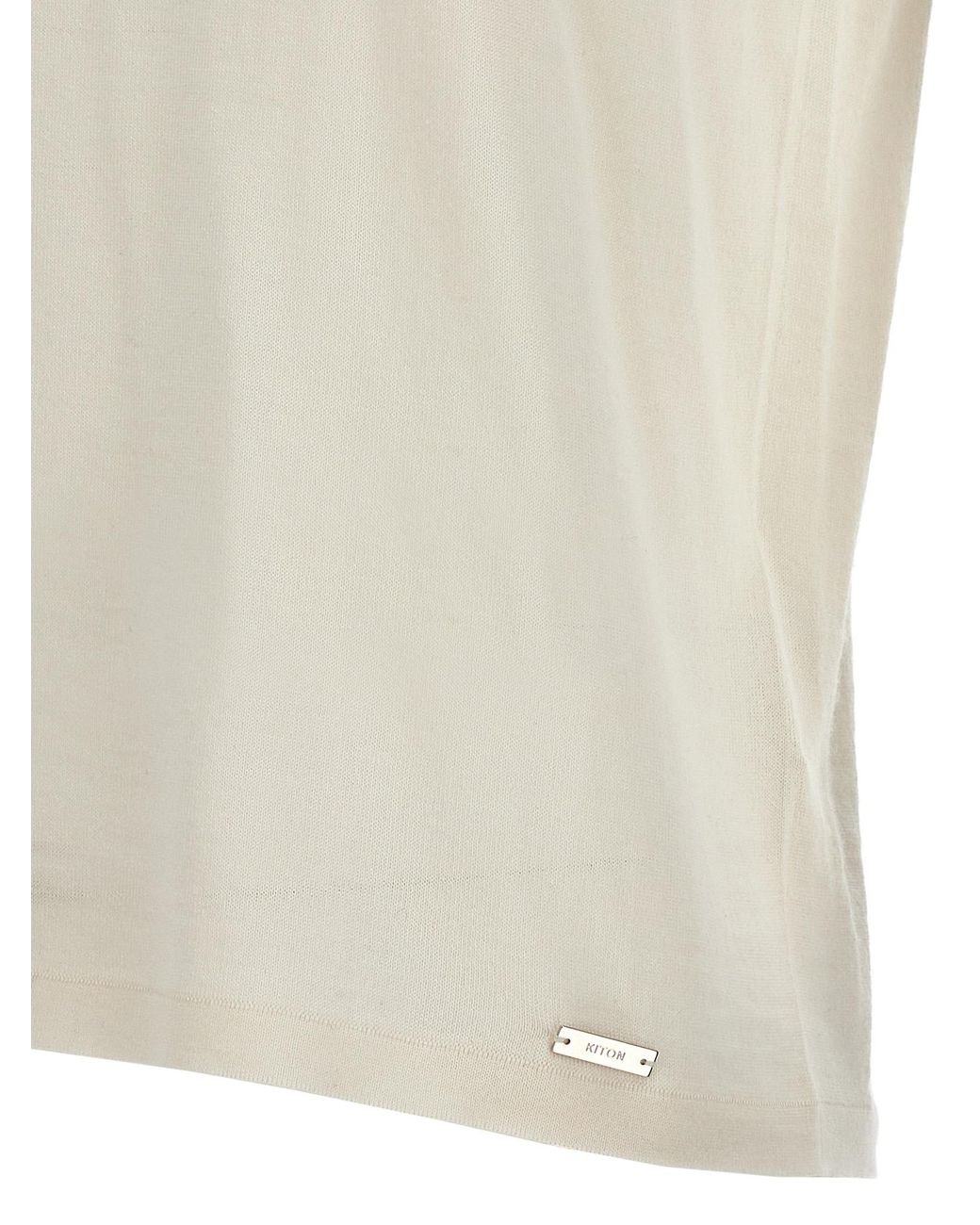 Kiton White Cashmere T-Shirt