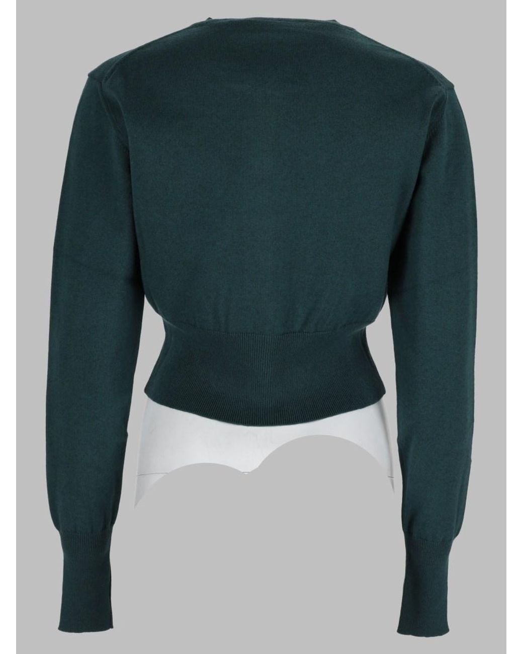 Vivienne Westwood Blue Bea Cropped Cardigan Cotton Cashmere Sweater