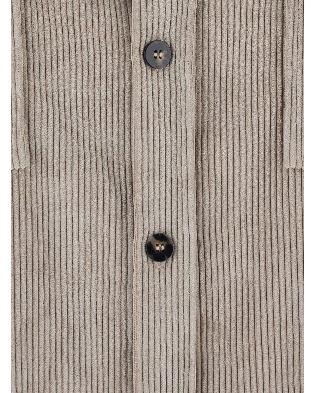 Le Plain Gray Corduroy Shirt Blouses
