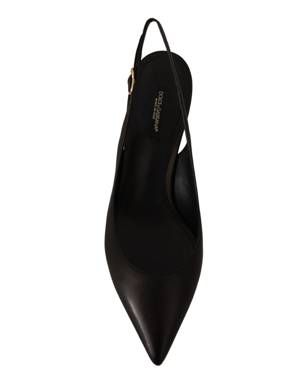 Dolce & Gabbana Black Elegant Leather Slingbacks Heels