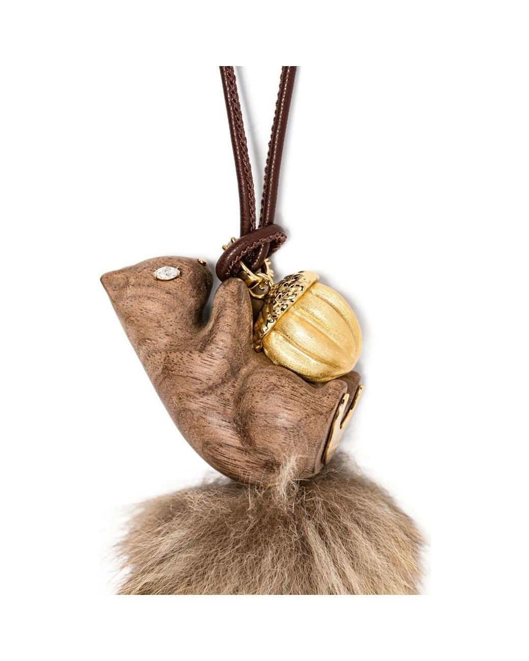 YVMIN Metallic Squirrel Acorn Necklace