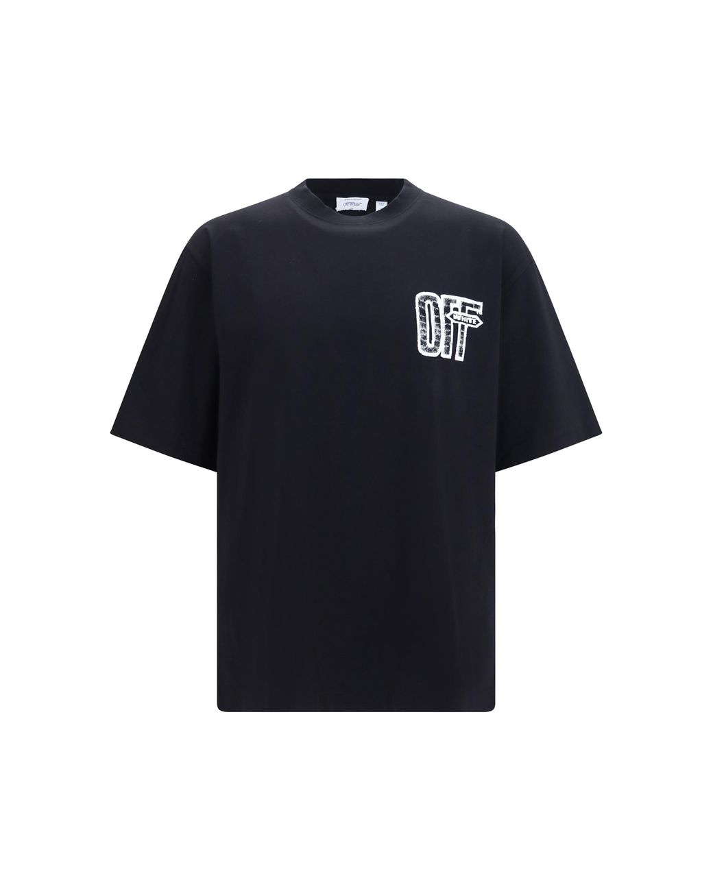 Off-White c/o Virgil Abloh Black T-Shirt Motion Arrow Skate Cotton T-Shirts for men