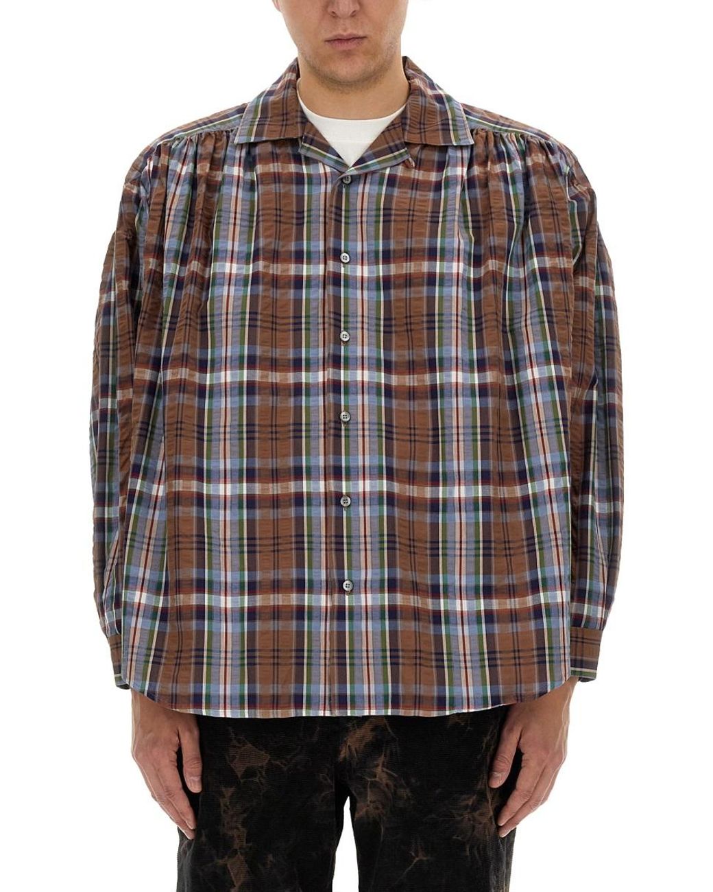 A.I.E. Gray Aie Seersucker Cotton Shirt for men