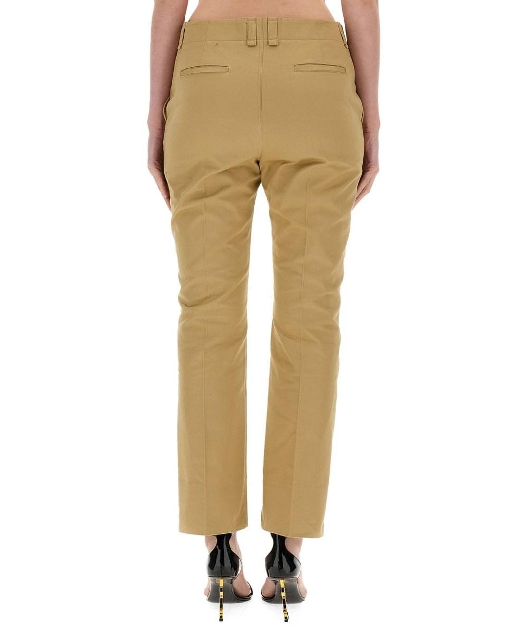 Saint Laurent Natural Saint Laurent Cotton Drill Trousers